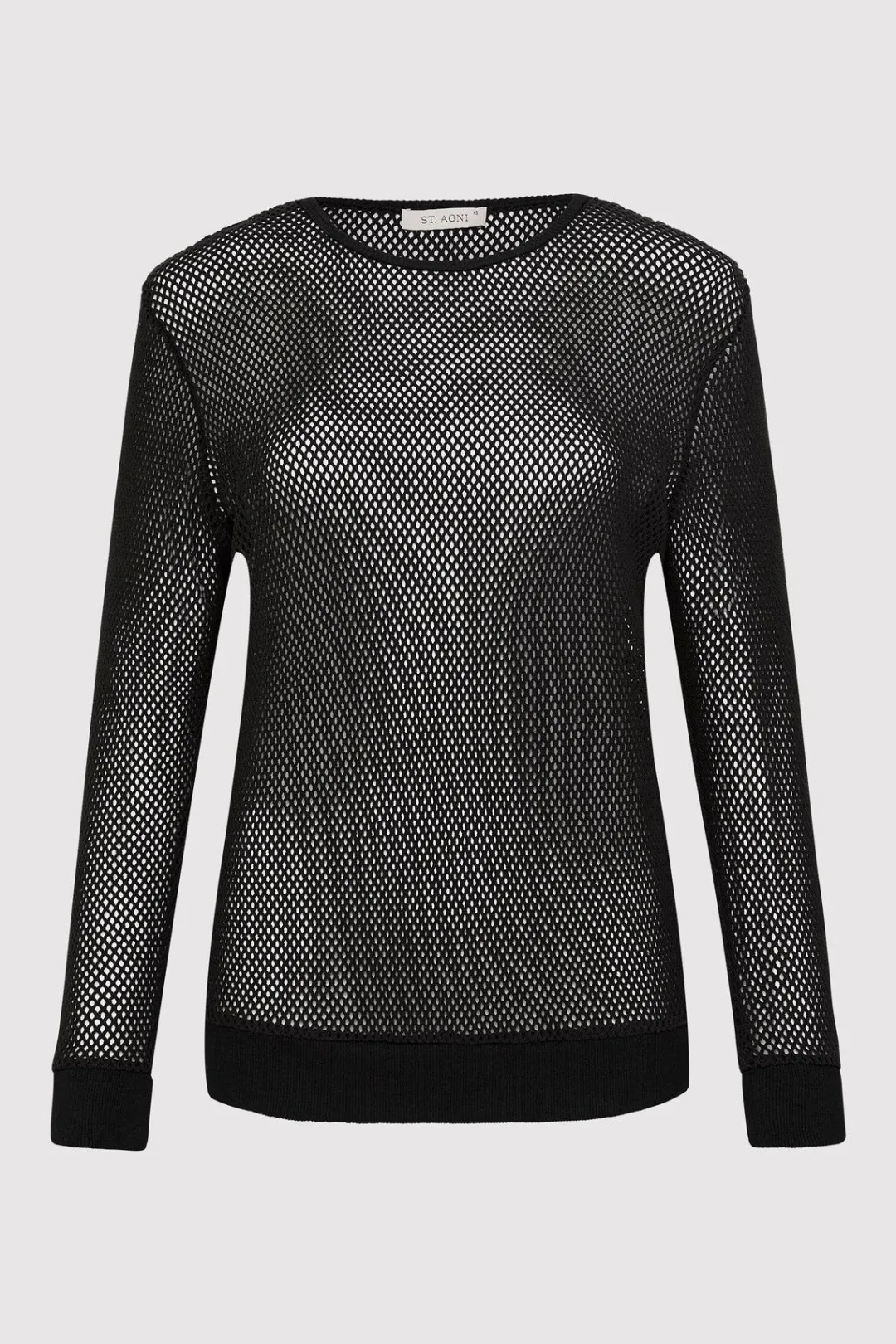 Knitwear*St. Agni Mesh Long Sleeve Top - Black