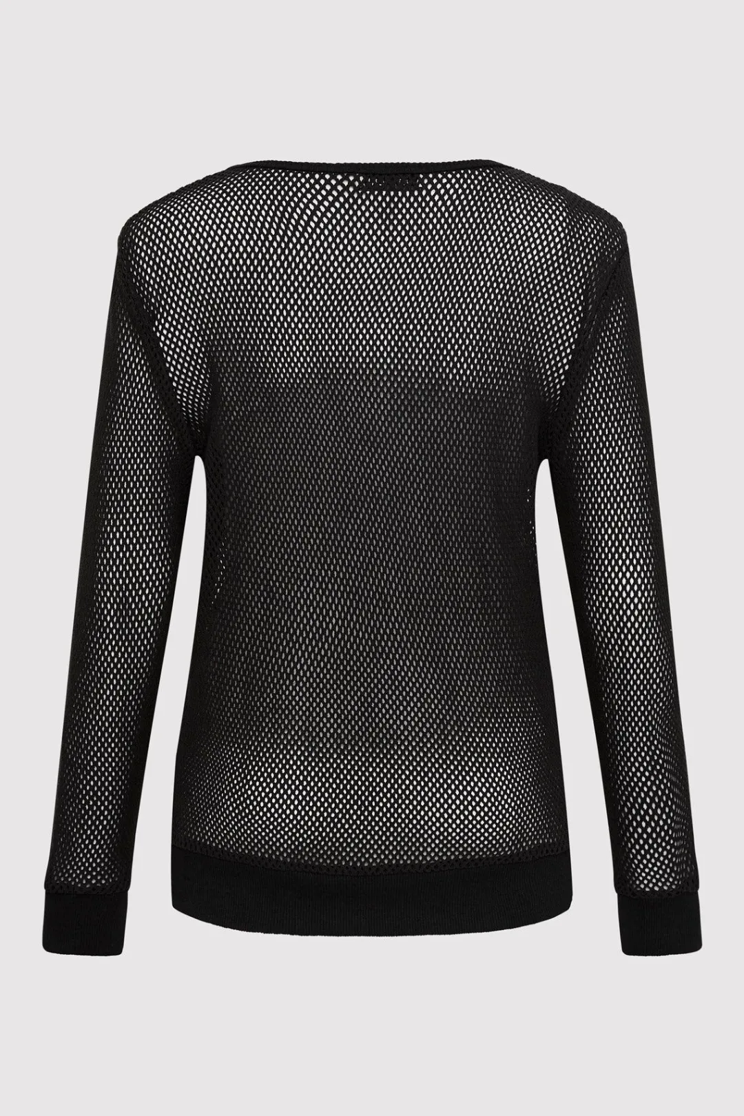 Knitwear*St. Agni Mesh Long Sleeve Top - Black