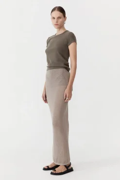 Knitwear*St. Agni Mesh Maxi Skirt - Fog