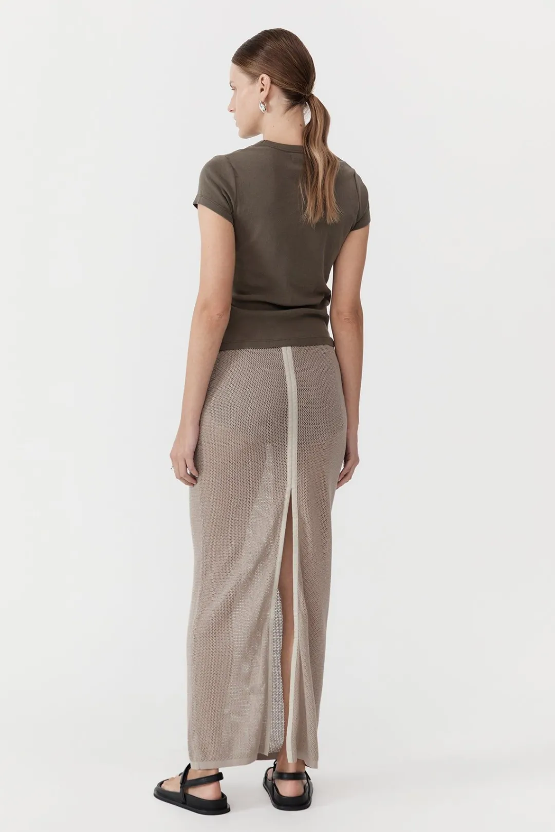 Knitwear*St. Agni Mesh Maxi Skirt - Fog