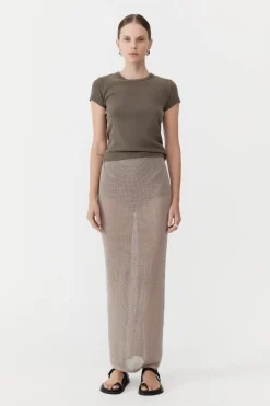 Skirts*St. Agni Mesh Maxi Skirt - Fog