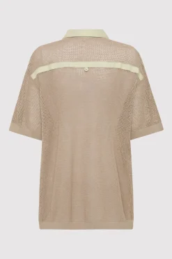 Tops*St. Agni Mesh Short Sleeve Shirt - Fog