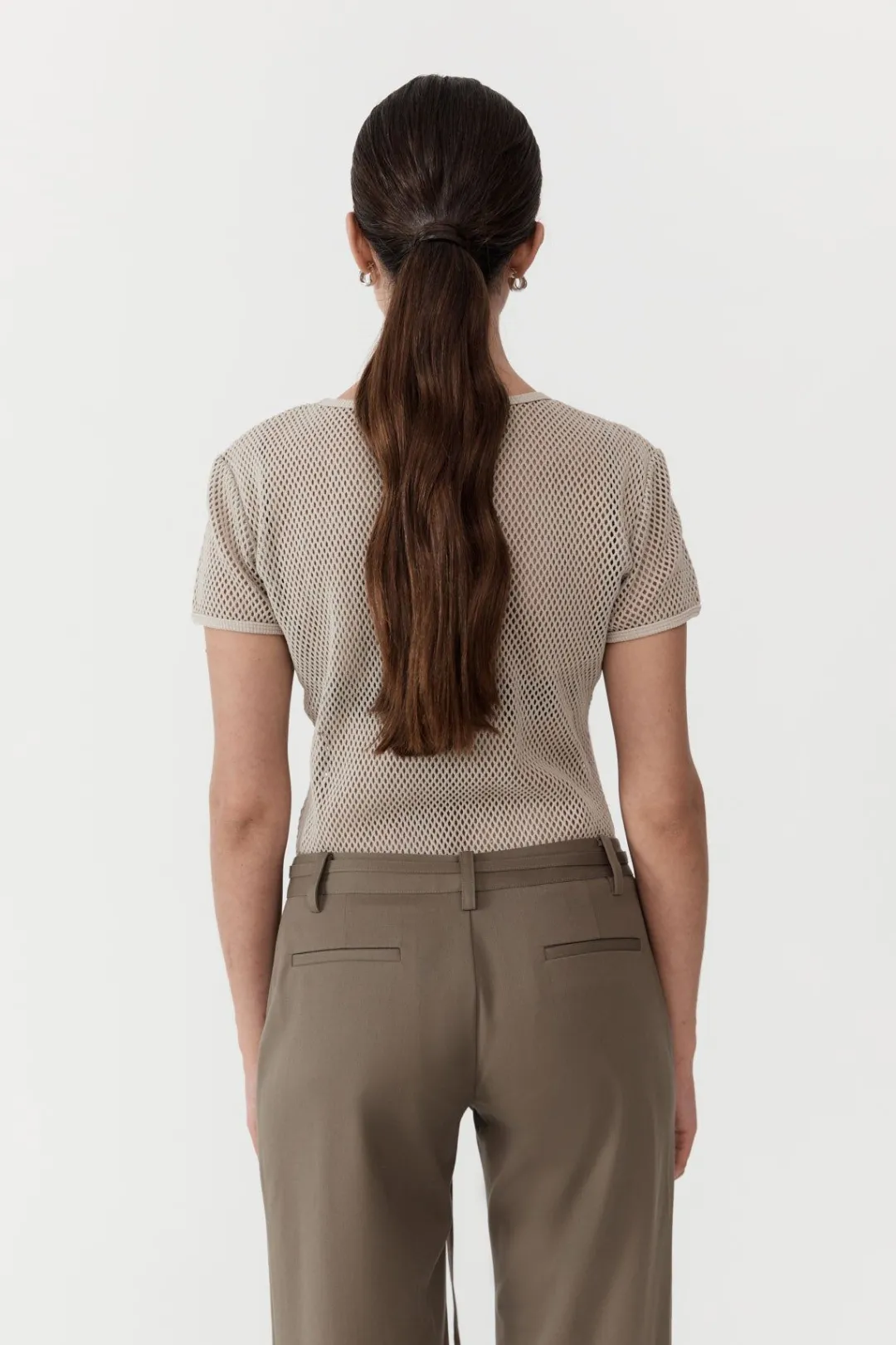 Knitwear*St. Agni Mesh Short Sleeve Tee - Aloe