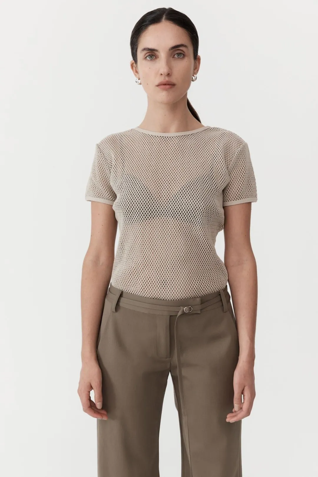 Tops*St. Agni Mesh Short Sleeve Tee - Aloe