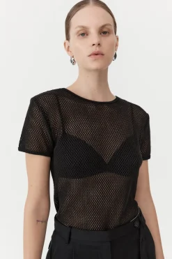 T-Shirts*St. Agni Mesh Short Sleeve Tee - Black