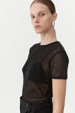 T-Shirts*St. Agni Mesh Short Sleeve Tee - Black