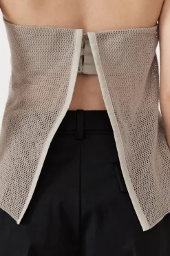 Knitwear*St. Agni Mesh Strapless Top - Fog