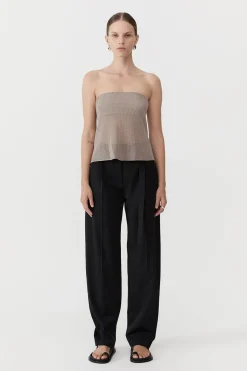 Tops*St. Agni Mesh Strapless Top - Fog