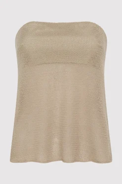 Tops*St. Agni Mesh Strapless Top - Fog
