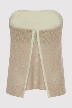 Tops*St. Agni Mesh Strapless Top - Fog