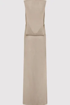 Knitwear*St. Agni Mesh Tuck Back Maxi Dress - Fog