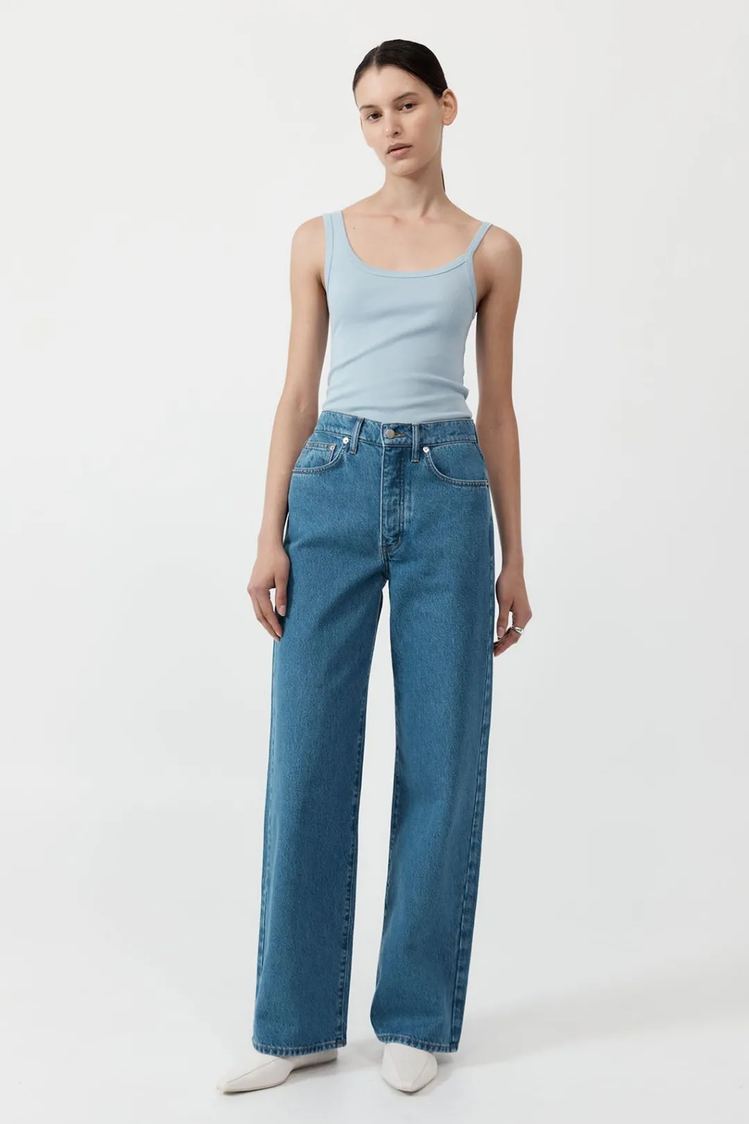 Pants*St. Agni Mid Rise Wide Leg - Denim Blue