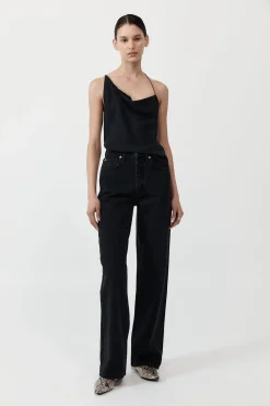 Denim*St. Agni Mid Rise Wide Leg - Washed Black