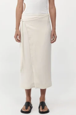 Skirts*St. Agni Midi Wrap Skirt - Cool White