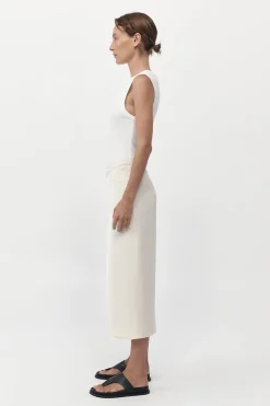 Skirts*St. Agni Midi Wrap Skirt - Cool White