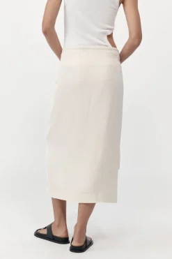 Skirts*St. Agni Midi Wrap Skirt - Cool White