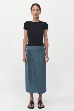 Skirts*St. Agni Midi Wrap Skirt - Slate