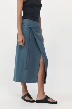 Skirts*St. Agni Midi Wrap Skirt - Slate