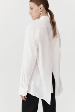 Tops*St. Agni Open Back Shirt - White