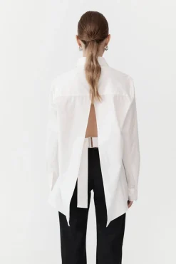 Shirts*St. Agni Open Back Shirt - White