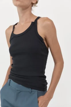 Singlets*St. Agni Organic Cotton Abstract Singlet - Black