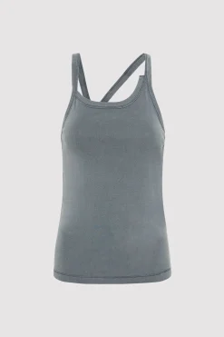 Tops*St. Agni Organic Cotton Abstract Singlet - Diesel Grey