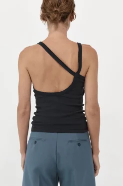Basics*St. Agni Organic Cotton Abstract Singlet - Black