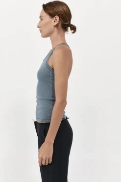 Singlets*St. Agni Organic Cotton Abstract Singlet - Diesel Grey