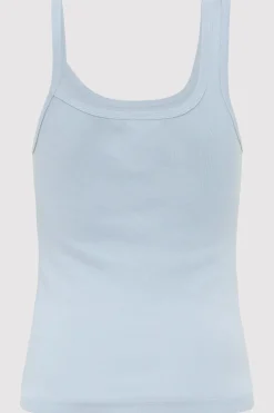 Tops*St. Agni Organic Cotton Asymm Tank - Stone Blue
