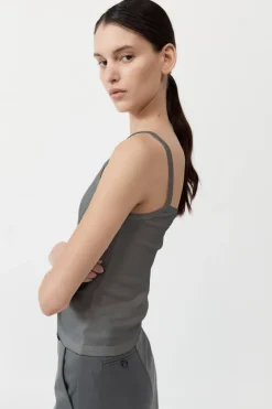 Basics*St. Agni Organic Cotton Asymm Tank - Pewter Grey