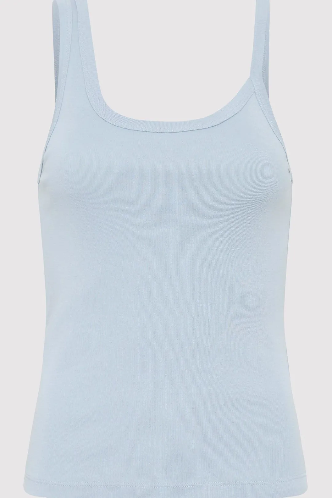 Singlets*St. Agni Organic Cotton Asymm Tank - Stone Blue