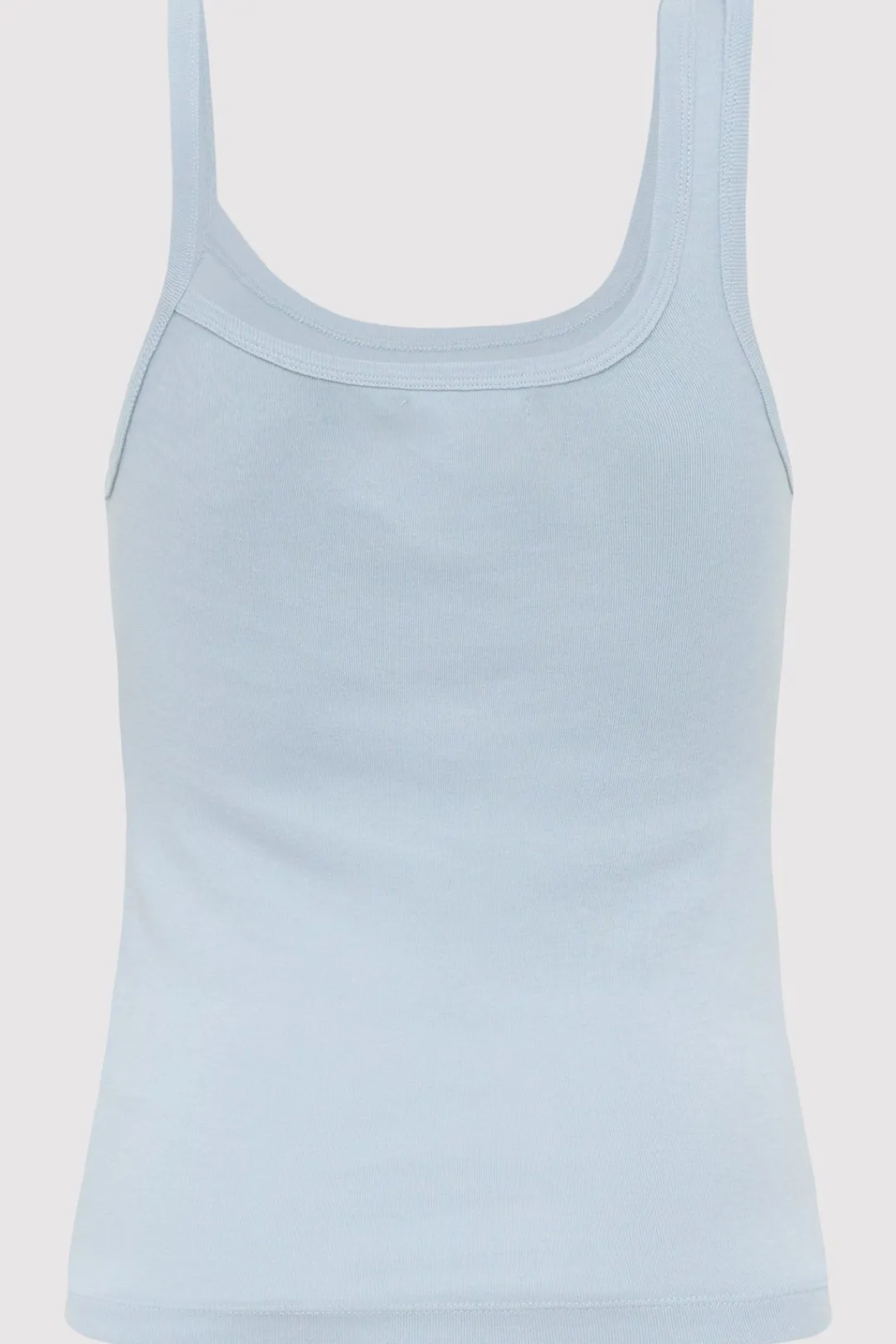 Singlets*St. Agni Organic Cotton Asymm Tank - Stone Blue