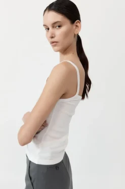 Tops*St. Agni Organic Cotton Asymm Tank - White