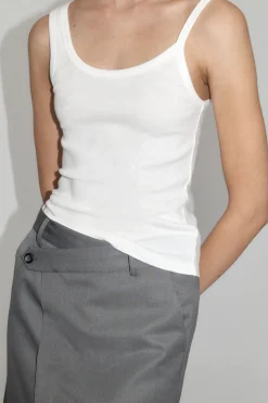 Singlets*St. Agni Organic Cotton Asymm Tank - White