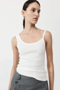 Singlets*St. Agni Organic Cotton Asymm Tank - White