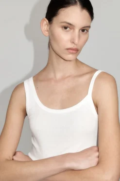 Singlets*St. Agni Organic Cotton Asymm Tank - White