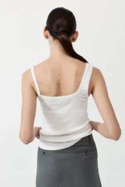 Singlets*St. Agni Organic Cotton Asymm Tank - White