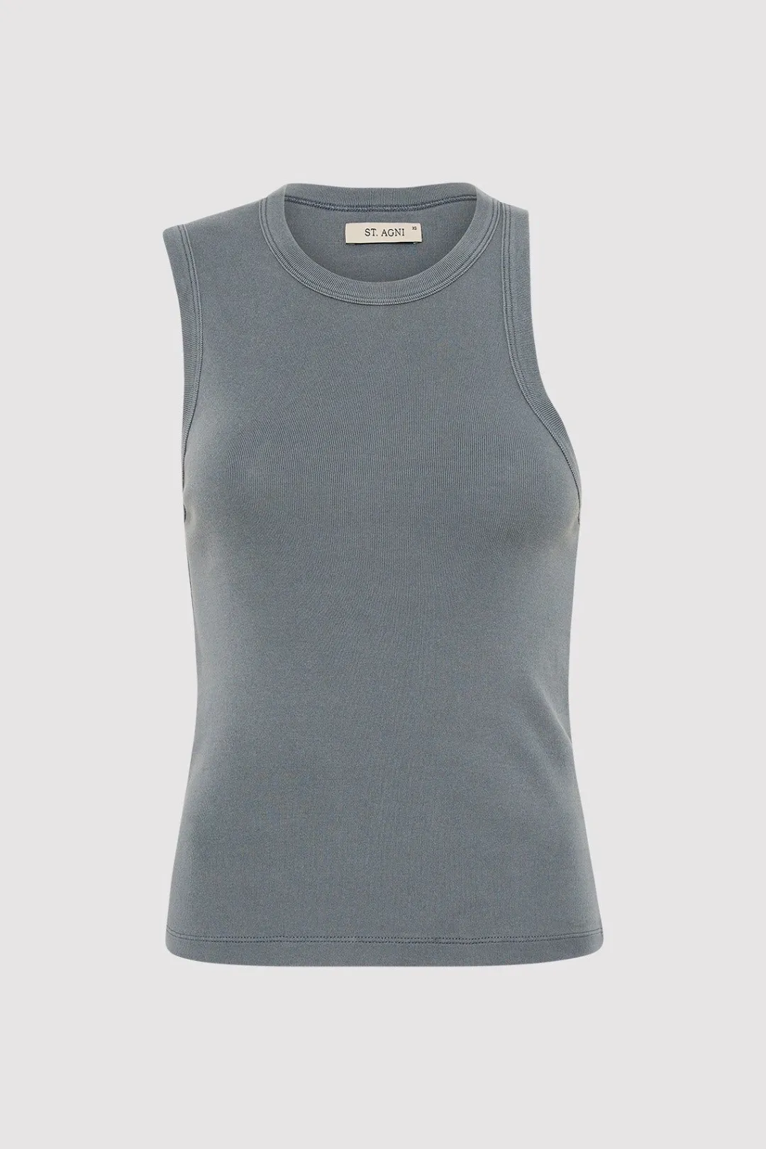 Singlets*St. Agni Organic Cotton Asymmetric Tank - Diesel Grey