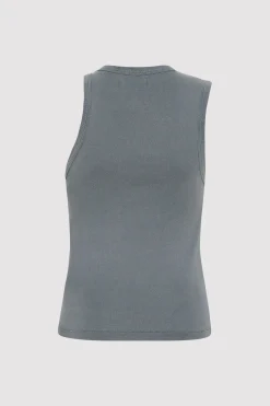Singlets*St. Agni Organic Cotton Asymmetric Tank - Diesel Grey