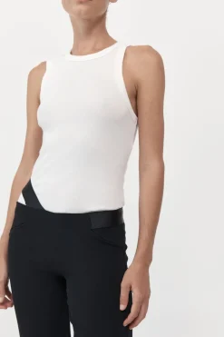 Basics*St. Agni Organic Cotton Asymmetric Tank - White