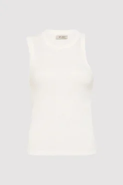 Basics*St. Agni Organic Cotton Asymmetric Tank - White
