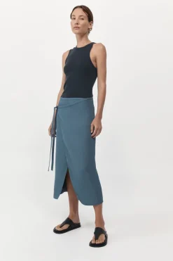 Singlets*St. Agni Organic Cotton Asymmetric Tank - Black