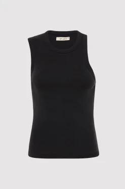 Singlets*St. Agni Organic Cotton Asymmetric Tank - Black