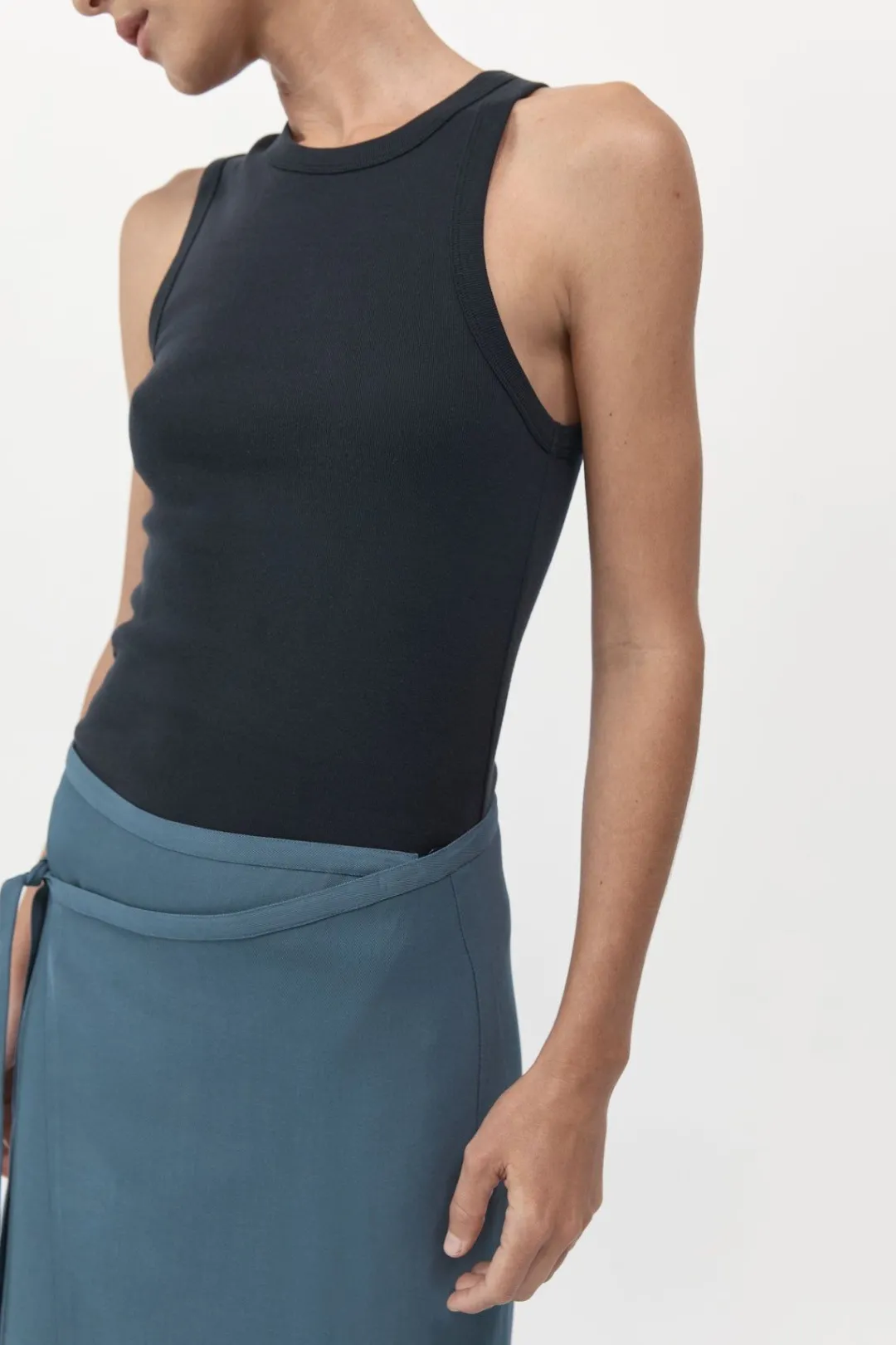 Basics*St. Agni Organic Cotton Asymmetric Tank - Black
