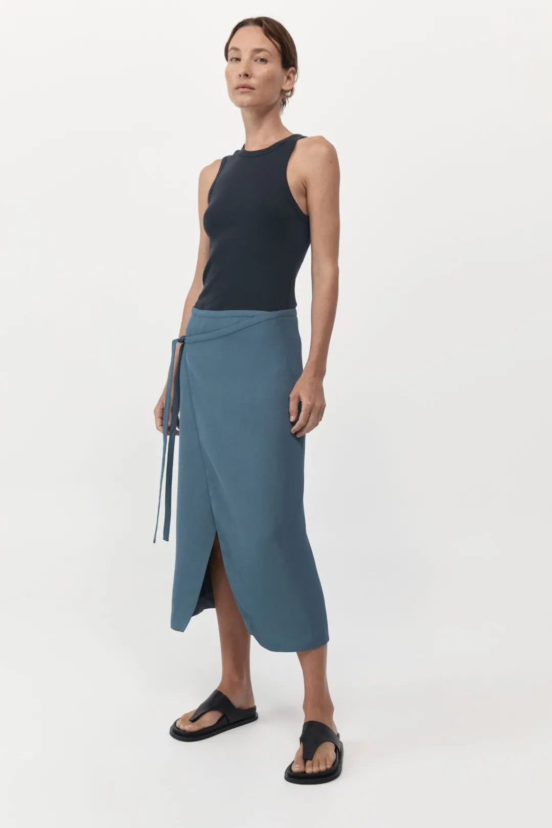 Basics*St. Agni Organic Cotton Asymmetric Tank - Black