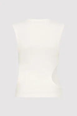 Tops*St. Agni Organic Cotton Cut Out Tank - White
