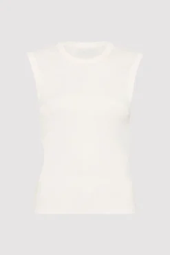 Tops*St. Agni Organic Cotton Cut Out Tank - White
