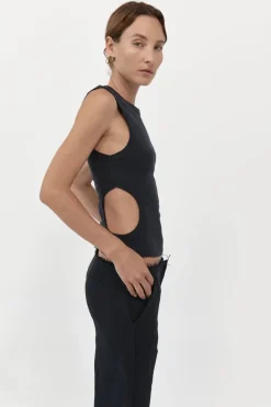 Tops*St. Agni Organic Cotton Cut Out Tank - Black