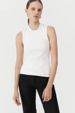 Singlets*St. Agni Organic Cotton Layered Tank - White