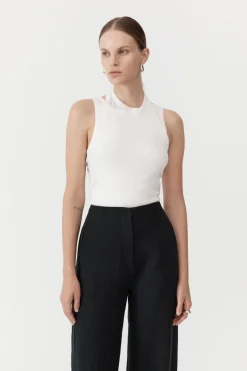 Singlets*St. Agni Organic Cotton Layered Tank - White